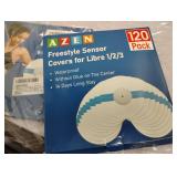 AZEN 120 2 Pack Freestyle Sensor Covers for Libre 1/2/3, Adhesive Patches Waterproof, Waterproof Sensor Patches,Waterproof Adhesive Transparent Tape