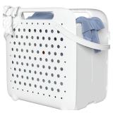 HAIXIN HOME 45L Collapsible Laundry Baskets, Plastic Foldable Laundry Hamper, Portable Storage Basket for Organizing with Handles & Breathable Holes, Dirty Clothes Hamper for Laundry/Bedroom