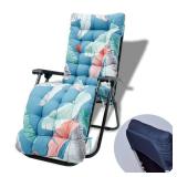 Shapeazy 67 Inch Patio Lounge Chair Cushion,Rocking Chair Sofa Cushion,Indoor/Outdoor Floral Printed Lounger Cushions with Ties and Top Cover Non-Slip High Back Chair Cushions