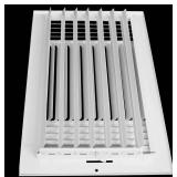 12"w X 8"h 3-Way AIR Supply Grille - Vent Cover & Diffuser - Flat Stamped Face - White [Outer Dimensions: 13.75"w X 9.75"h]