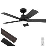 Regair Ceiling Fans with Lights 42-Inch, Remote Control Reversible DC Motors, 3CCT Dimmable Timer Noiseless, Black Ceiling Fan for Bedroom Living Room, Indoor&Outdoor ETL Listed