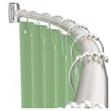 PrettyHome Adjustable Curved Shower Curtain Rod Rustproof Expandable 38-72 Inches Shower Rod Telescoping Design Extra Space Exquisite Customizable for Bathroom,Need To Drill,Brushed Nickel