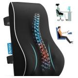 QUTOOL Lumbar Support Pillow for Office Chair Back Support Pillow for Car, Computer, Gaming Chair Memory Foam Back Cushion for Back Pain Relief Improve Posture, Mesh Cover Double Adjustable Straps