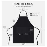 Syntus 2 Pack Adjustable Bib Apron Waterdrop Resistant with 2 Pockets Cooking Kitchen Aprons for Women Men Chef, Black