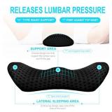 Lumbar Support Pillow - Memory Foam for Low Back Pain Relief, Ergonomic Streamline Car Seat, Office Chair, Recliner and Bed (Black)