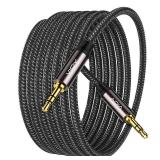 VIOY Aux Cable (20 ft), [Copper Shell, Hi-Fi Sound] 3.5 mm Male to Male Braided Auxiliary Cord Compatible with Headphone, Smartphone, Home/Car Stereo, Speaker, Echo & More