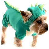 Hotumn Dinosaur Dog Halloween Costume Pet Dino Hoodie for Medium Dogs (X-Large, Green)