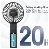 EasyAcc Handheld Fan, 2023 4th New 5000 Battery Operated Desk Fan [ 4 Speed 20 Hours Quiet Powerful Hand Fan ] Power Indicator/One Touch Power Off Foldable Personal Fan for Travel Office Outdoor