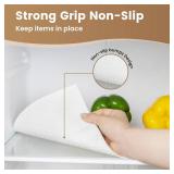 Shinlendid Refrigerator Liners Non-Slip 12IN x 10Feet, Absorbent Fridge Shelf and Drawer Liners Keep Fruits & Vegetables Fresh, Washable Refrigerator Mats, Whinte