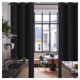 RYB HOME Room Divider Curtains - Blackout Window Curtains Privacy Space Wall Divider Screens Sound Proof for Living Room Bedroom Patio Sliding Door Basement, 1 Panel, Black, 60 x 108 inches Long