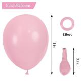 RUBFAC Pastel Pink Balloons, 70pcs 5 Inch Light Pink Balloons and Ribbon, Thick Latex Balloons for Valentine