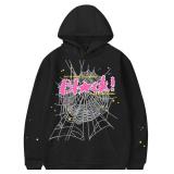 EMILYLE Unisex Hoodie Y2k Cobweb Spider Hoodie Graphic Sweatshirt Novelty Gift(black,L)