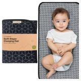 Portable Diaper Changing Pad - Waterproof Foldable Baby Changing Mat - Travel Diaper Change Mat - Lightweight Changing Pads for Baby - Baby Changer - Machine Washable (Black Geo)