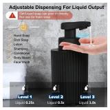 Phneems Automatic Soap Dispenser Liquid Hand Free Rechargeable Soap Dispenser Touchless Lotion Soap Dispenser Smart Electric Auto Dish Plastic Soap Dispenser for Bathroom Kitchen Commercia Black