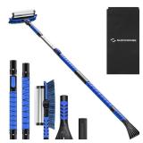 Nuovoware 5 in 1 Ice Scraper and Snow Brush, 47 Adjustable Snow Removal Tools, Blue