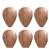 DECYOOL 6 Pack Paper Wasp Nest Decoy Hanging Wasp Deterrent for Hornets Yellow Jackets