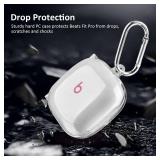 Filoto Compabitle with Beats Fit Pro Case Cover, Hard Case for Apple Beats Fit Pro 2021 Shockproof Protective Earbuds Case with Keychain Accessories for Men Women (Clear)