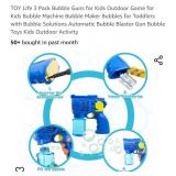 TOY Life 3 Pack Bubble Guns for Kids Outdoor Game for Kids Bubble Machine Bubble Maker Bubbles for Toddlers with Bubble Solutions Automatic Bubble Blaster Gun Bubble Toys Kids Outdoor Activity