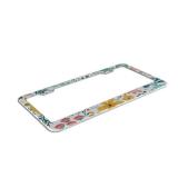 DZGlobal Bright Color Folk Flower Pattern License Plate Frame Hippie Boho Floral Car Frames Floral License Plates Holder Unique Design Aluminum Novelty Plate 6x12 Inch