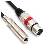 SiYear 6.35 mm 1/4 Female to XLR Female Adapter cable,Quarter inch TS/TRS to XLR 3 Pin Interconnect Cable (5Feet 1.5M)