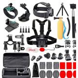 Black pro 60 in 1 Camera Accessories Kit Compatible with GoPro Hero 12 11 10 9 8 7, GoPro Max, GoPro Fusion, DJI Osmo Action, AKASO, APEMAN, Campark, SJCAM