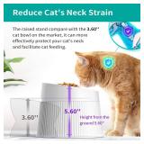 uahpet Elevated Cat Food Bowl Super Widen Raised Cat Food Dishes for Protecting Spine, Reliefing Whisker Fatigue, Anti Vomiting 17° Tilted Pet Feeding Bowls with Silicone Mat for Indoor Cats