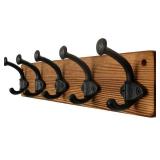 WEBI Rustic Coat Rack Wall Mount,5 Cast Iron Coat Hooks Wall Mounted,Heavy Duty Antique Vintage Hooks for Hanging Coats,Jacket,Clothes,Black