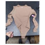 PUMIEY Long Sleeve Bodysuit For Women Sexy Body Suits Women Clothing Crew Neck Women Tops Taffy Small