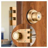 EASILOK Jimmy Proof Deadbolt Lock E9 Twist-to-Lock Keyless with Anti-Mislock Button Unpickable Night Latch Heavy Duty Single Cylinder deadbolt Prohibits Forced Entry Brass