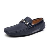 Bruno Marc Mens Penny Loafers Moccasins Shoes, 3/Navy - 7.5 (Santoni-03)