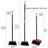 TreeLen Broom and Dustpan Set with 52" Long Handle for Home Kitchen Room Office Lobby Floor Use Upright Stand Up Stand Up Broom with Dustpan Combo