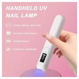 Wisdompark Handheld UV Nail Lamp, Mini UV Light for Gel Nails, Portable LED Nail Lamp for Gel Polishes Nail Glue Gel USB Flashlight Home DIY Manicure Nail Art Tools (Mini)