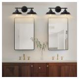 GoYeel Bathroom Light Fixtures Over Mirror Matte Black Vanity Lights 2 Light Farmhouse Bathroom Lighting Industrial Wall Sconce Lighting Bathroom Cabinets Dressing Table