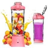 ! USED ! Portable Blender 20 Oz, Cordless Personal Blender for Shakes and Smoothies with 6 Blades, USB Rechargeable Blender Fruits Juice Bottle Cup with Lid for Kitchen, Gym,Travel