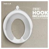 Jool Baby Potty Training Seat for Boys and Girls With Handles, Fits Round & Oval Toilets, Non-Slip with Splash Guard, Includes Free Storage Hook (Gray)