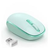 TECKNET Wireless Mouse for Laptop, 2.4G Quiet Computer Mouse with USB Receiver, 4 Buttons Portable Cordless Mice for Chromebook, Laptop, PC, Mac, 800/1200/1600 DPI - Mint Green