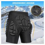 Protective Padded Shorts, 3D Protection Hip Butt EVA Protective Gear Guard for Ski Snowboard Skateboarding 5 Size Men Women Youth Kids Black Medium