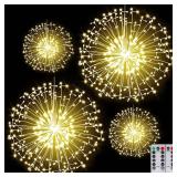 LetsFunny Fairy Starburst Christmas String Lights Wire Lights, 200 LED DIY 8 Modes Dimmable Lights with Remote Control, Decorative Hanging Starburst Lights Christmas Patio Indoor Outdoor Decoration