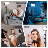 UBeesize LED Video Light Kit, 2Pcs Dimmable Continuous Portable Photography Lighting with Adjustable Tripod Stand & 5 Color Filters for Tabletop/Low-Angle Shooting, for Zoom, Game Streaming, YouTube