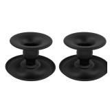 Thindolex Set of 2 Candle Holders for Pillar and Taper Candles, Matte Black Iron Table Centerpiece, Decorative Farmhouse Candlestick Holders