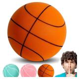 Womefic Silent Basketball No Noise, Uncoated High-Density Foam Quiet Basketball, Quiet Bounce Basketball Soundless Basketball Silent Basketball Dribbling Indoor (9.4in, Orange)