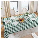 Softalker Gingham Checkered Rectangle Tablecloth - Waterproof Buffalo Plaid Table Cloth Stain Resistant Washable Table Cover for Picnic/Camping/Outdoor - Hunter Green, 54 x 108 Inch