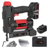 Werktough 20v Cordless Staple Gun Brad Nailer 2 in 1 Aluminum metal magzine 1 Hour Fast Charger 2000mA Lithium Battery 2000pcs Free Staples(90 4/5â1000+18GA 1âx1000) in Tool Case - Retail: $