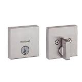 Kwikset 258 Downtown Square Sgl Cyl Low Profile Deadbolt Featuring Smartkey Securityâ¢ in SN