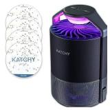 Katchy Indoor Insect Trap - Catcher & Killer for Mosquitos, Gnats, Moths, Fruit Flies - Non-Zapper Traps for Inside Your Home - Catch Insects Indoors with Suction, Bug Light & Sticky Glue (Black)