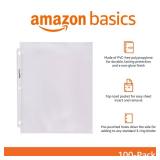 Amazon Basics Sheet Protector, Non-Glare, 100-Pack, 8.5 x 11, Clear