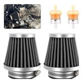 smseace 2pcs 60mm Motorcycle Air Filter with 2pcs 3/16" Fuel Filter replace for 70cc 100cc 110cc 125cc 150cc 200cc Moped Scooter ATV Dirt Bike Motorcycle