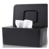 LEQXGO Baby Wipes Dispenser, Wipes Dispenser Baby Wipes Case, Baby Wipe Holder for Fresh Wipes, Non-Slip Wipes Case, Wipe Container with Sealing Design Lid (Black)