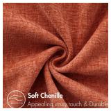 MIULEE Fall Pack of 2 Couch Throw Pillow Covers 18x18 Inch Soft Burnt Orange Chenille Pillow Covers for Sofa Living Room Solid Dyed Pillow Cases