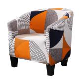 MIFXIN Club Chair Slipcover High Stretch Tub Chair Cover 1 Piece Soft Spandex Armchair Sofa Slipcover Removable Washable Couch Furniture Protector for Living Room Arm Chair Cover (Orange)